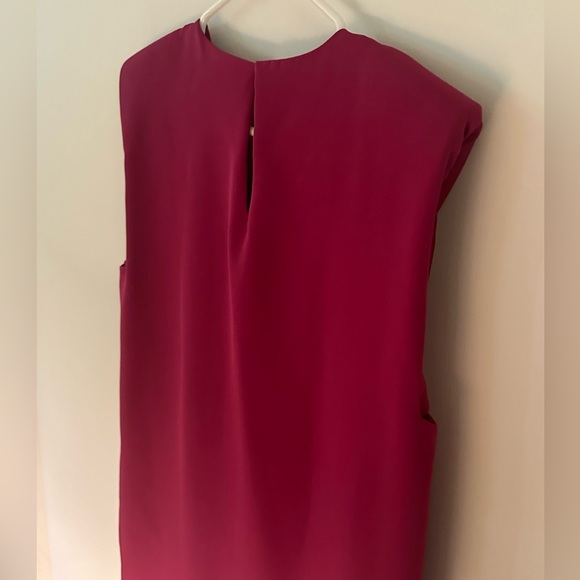 Zara fuchsia shift dress with padded shoulders, size medium - Picture 3 of 7